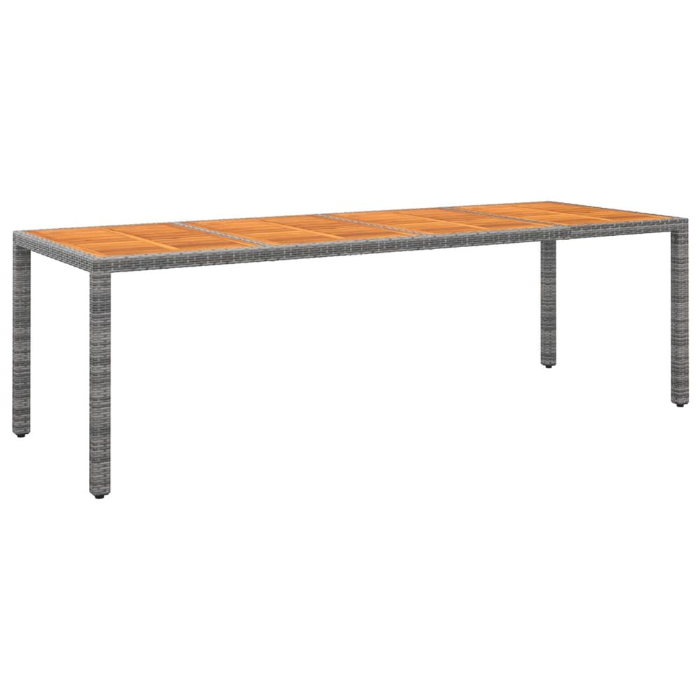 vidaXL Garden Table Grey 250x100x75 cm Poly Rattan&Solid Wood Acacia - anydaydirect