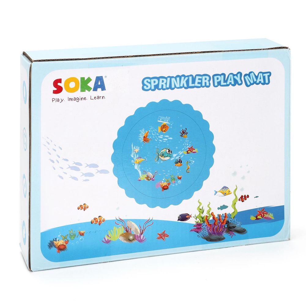 SOKA 168cm Round Inflatable Sprinkler Splash Pad Play Mat Water Summer Toy Kids - anydaydirect