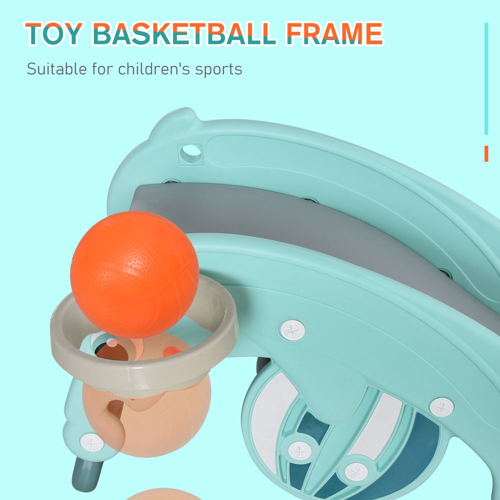 3-in-1 Baby Rocking Horse Portable Slide Basketball Hoop, Age 3-5 HOMCOM - anydaydirect