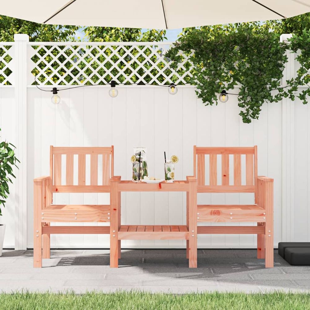 vidaXL Garden Bench with Table 2-Seater Solid Wood Douglas - anydaydirect
