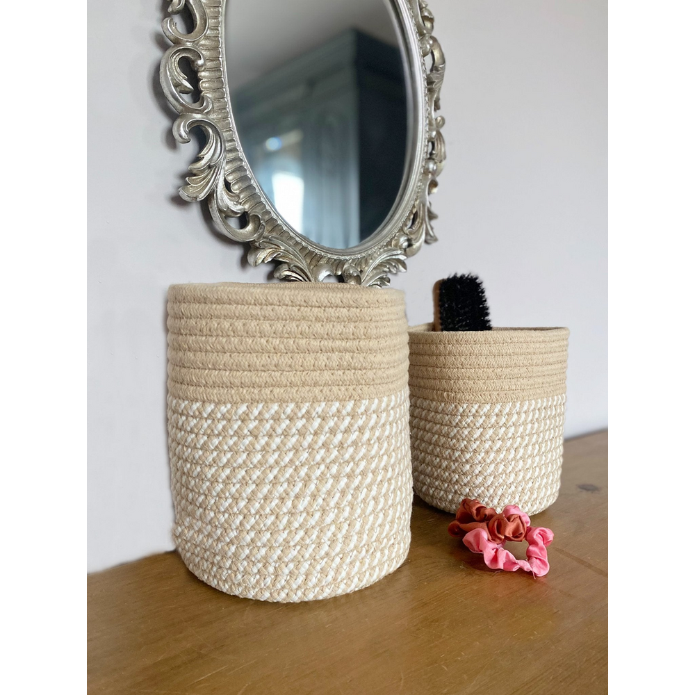 Set Of Two Cotton Rope Baskets - anydaydirect