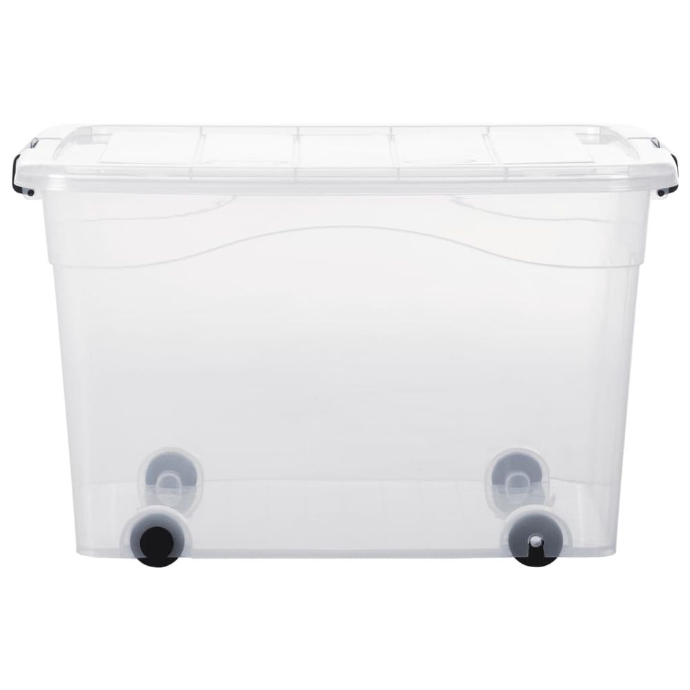 Storage Boxes with Wheels & Lids 2 pcs Transparent 40 L - anydaydirect