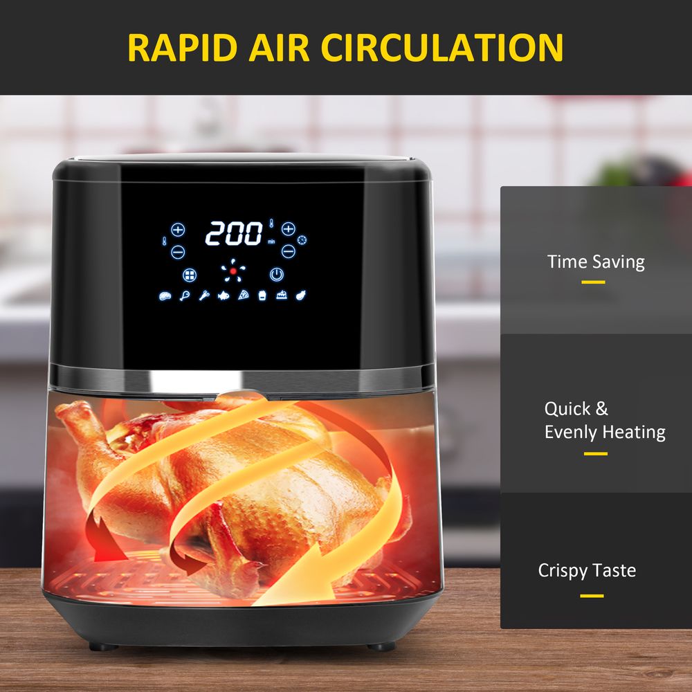 Air Fryer 4.5L 1500W with Digital Display Rapid Air Circulation Timer HOMCOM - anydaydirect