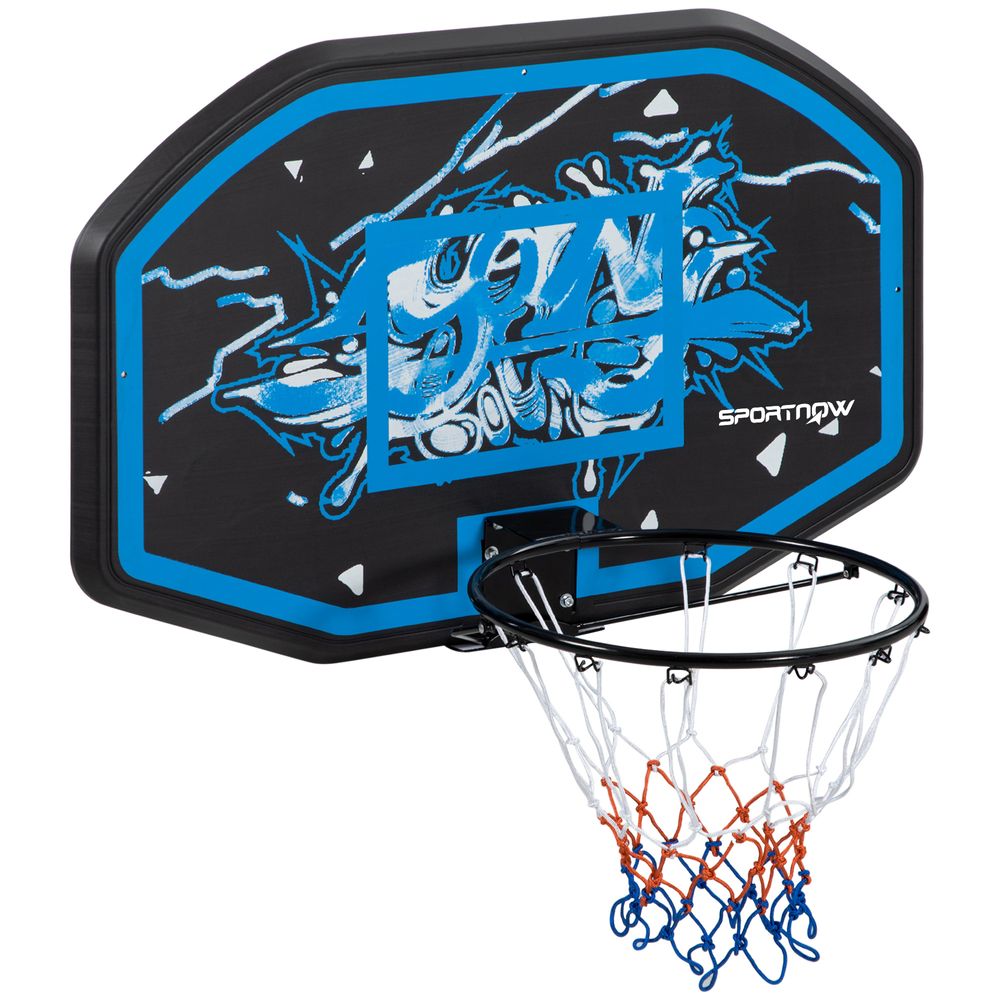 Wall Mounted Basketball Hoop Mini Basketball Hoop for Door & Wall Use, Blue - anydaydirect
