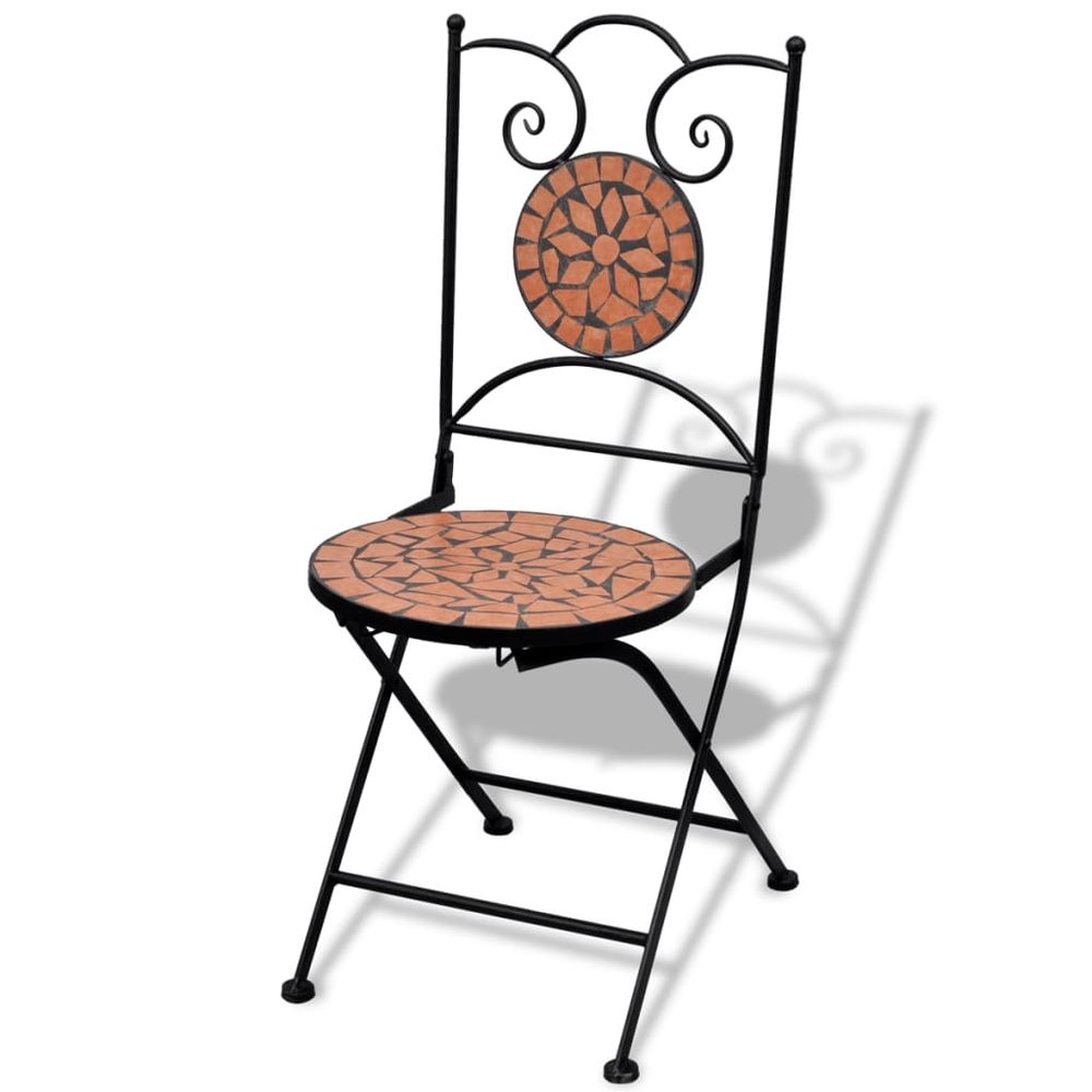 Folding Bistro Chairs 2 pcs Ceramic Terracotta - anydaydirect