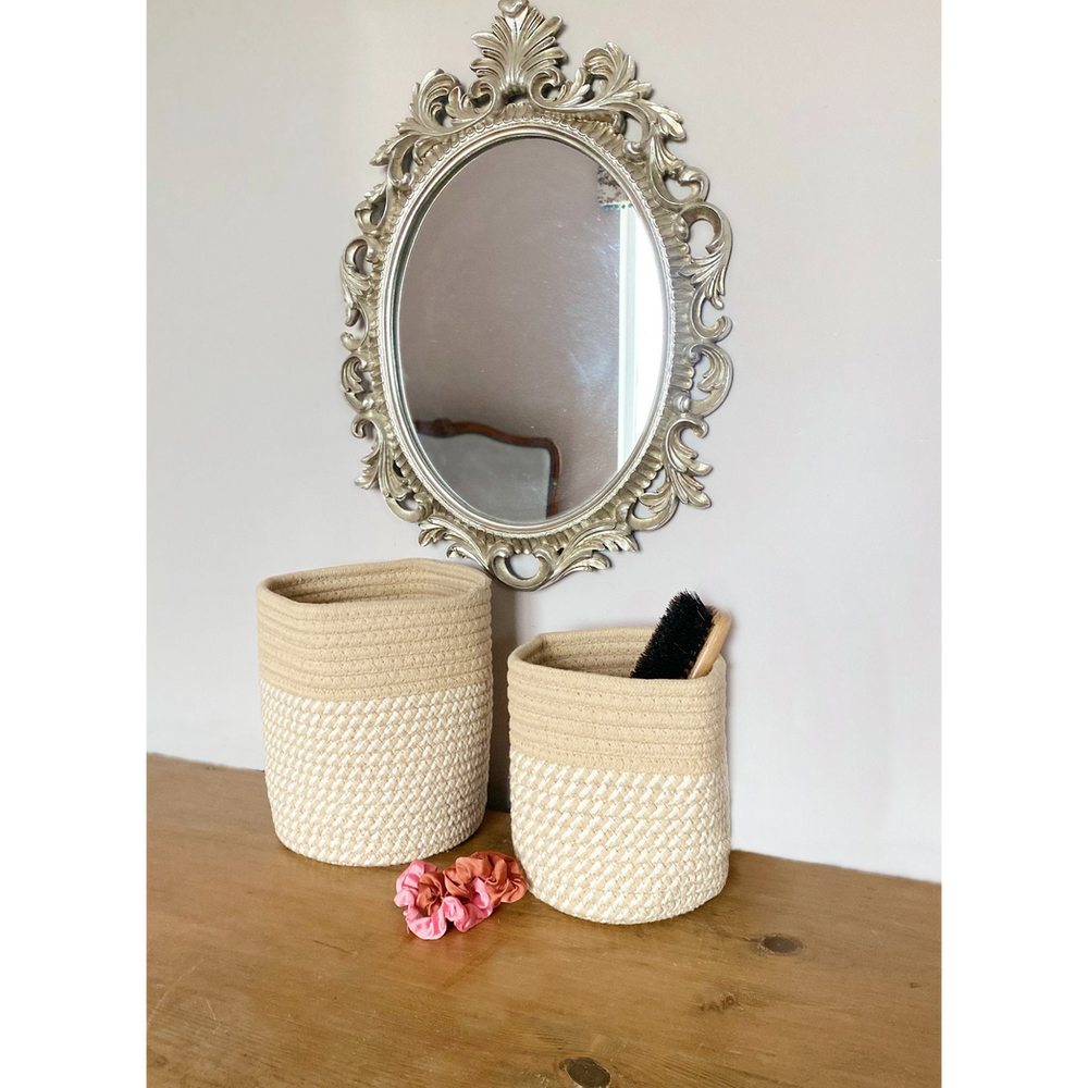 Set Of Two Cotton Rope Baskets - anydaydirect