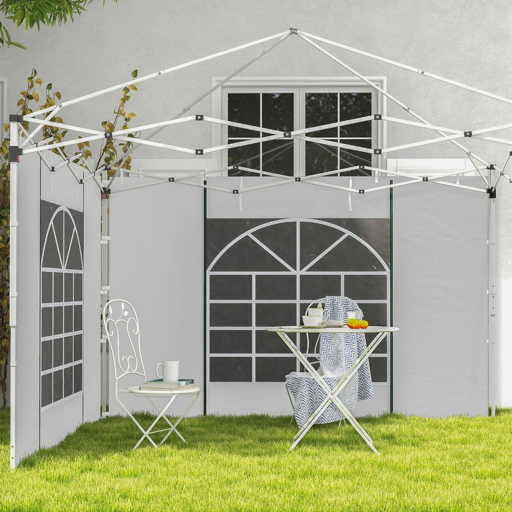 Outsunny 3x3(m) or 3x6m Pop Up Gazebo Side Panels Replacement, 2 Pack, White - anydaydirect