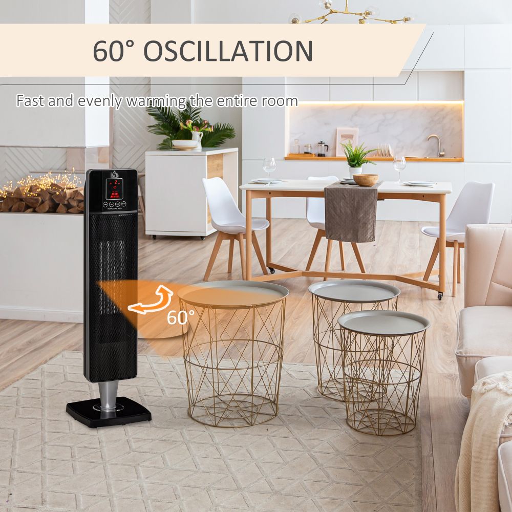 Ceramic Tower Heater Oscillating Space Heater w/ Remote Control 8hrs Timer - anydaydirect