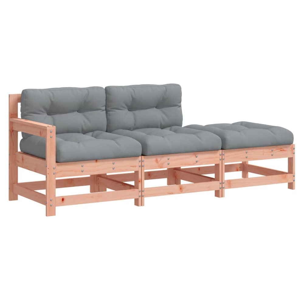 vidaXL 3 Piece Garden Lounge Set with Cushions Solid Wood Douglas - anydaydirect