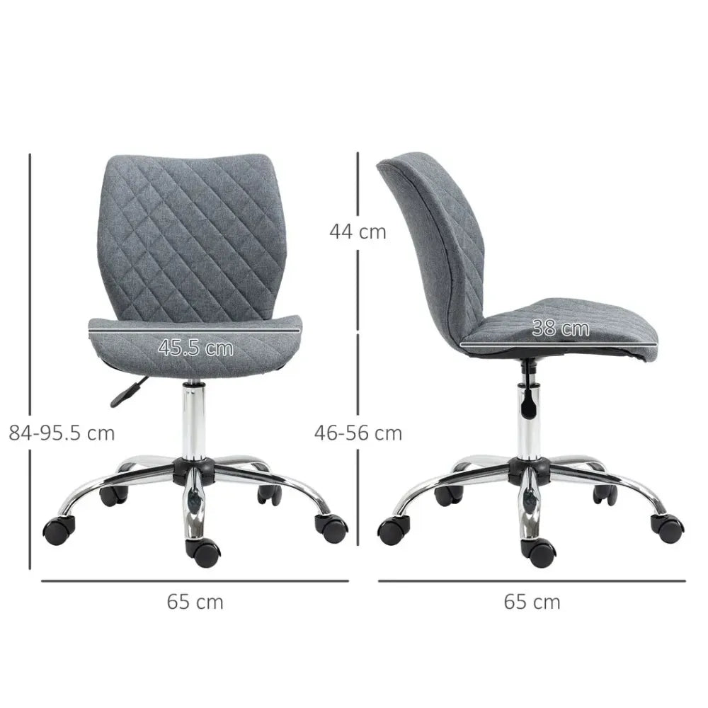 Ergonomic Mid Back Office Chair 360 Swivel Height Adjustable Home Office Grey - anydaydirect