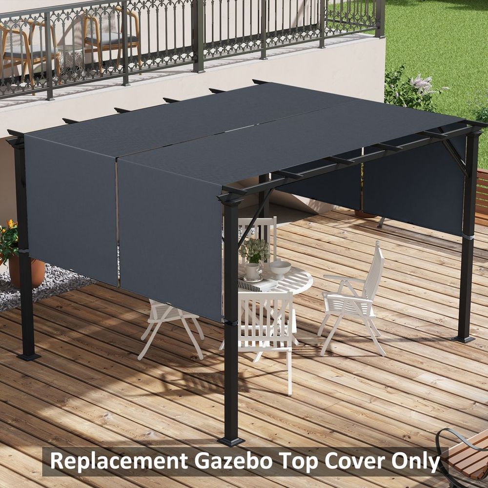 Outsunny 2Pcs Pergola Replacement Canopy, 4.9 x 1.2m, UV Protection, Dark Grey - anydaydirect