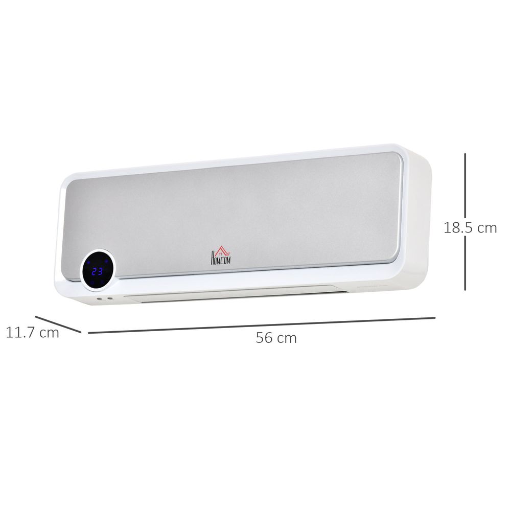 Wall Mounted Downflow Ceramic Heater with 12h  Timer, Remote - anydaydirect