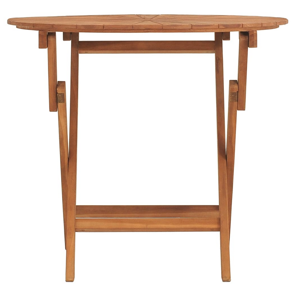 vidaXL Folding Garden Table Ø 85x75 cm Solid Wood Teak - anydaydirect