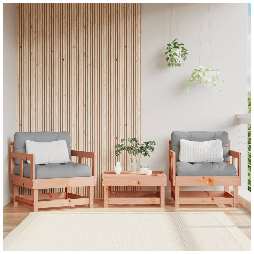 vidaXL Garden Chairs with Cushions 2 pcs Solid Wood Douglas - anydaydirect