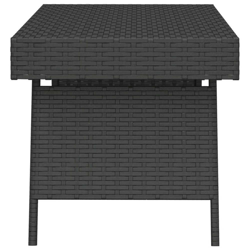 Foldable Side Table Black 60x40x38 cm Poly Rattan - anydaydirect