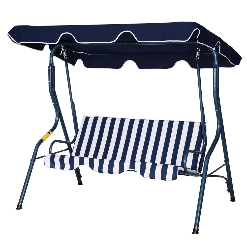 Steel 3-Seater Swing Chair w/ Canopy - anydaydirect