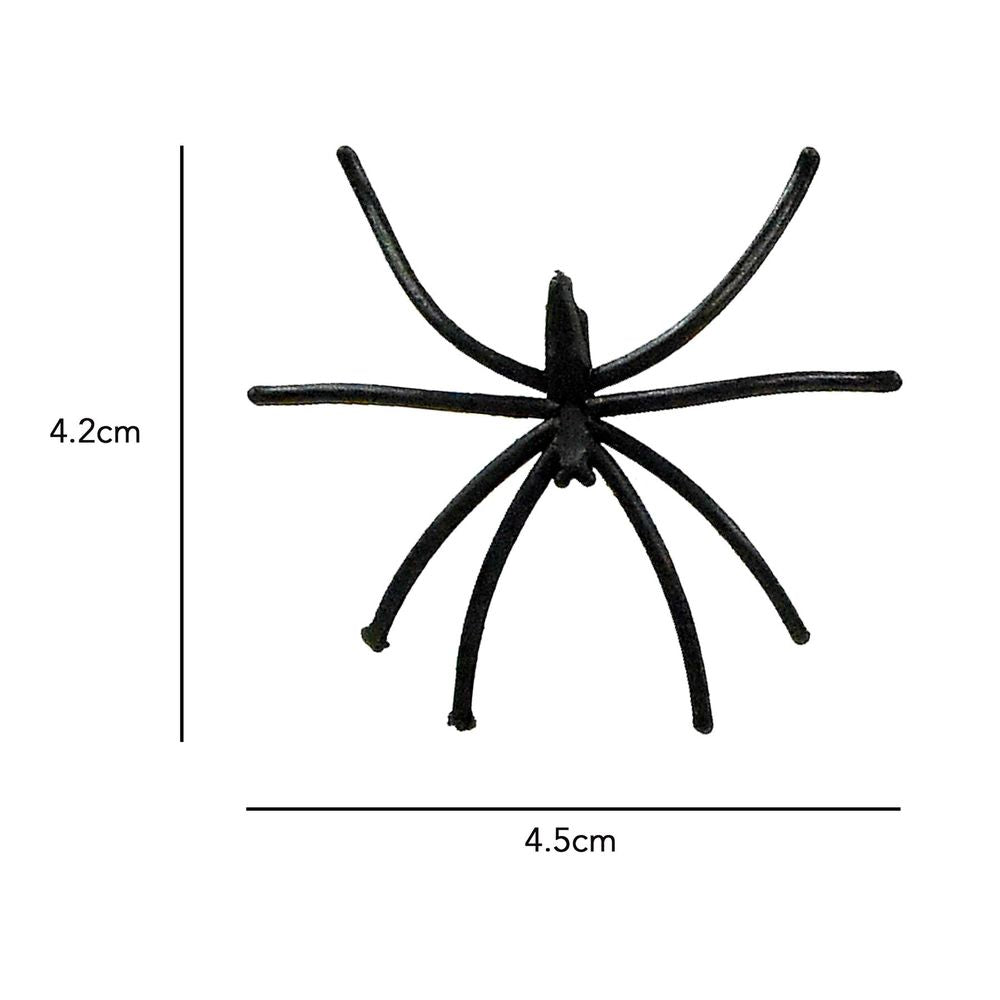24 Pack Spooky Black Plastic Spiders Halloween Party Prop Decoration - anydaydirect