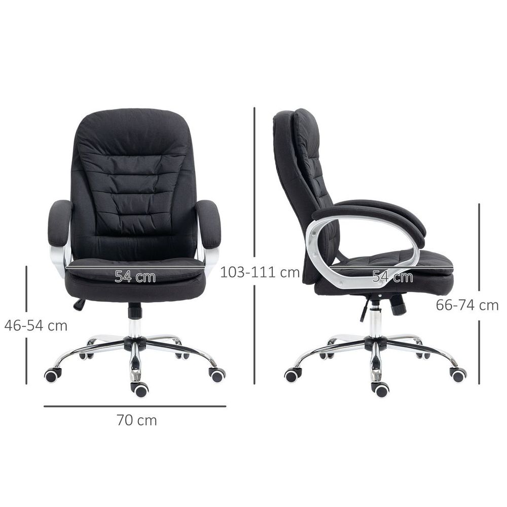 Executive Office Chair with 360� Swivel Wheels Armrests Adjustable Height Black - anydaydirect