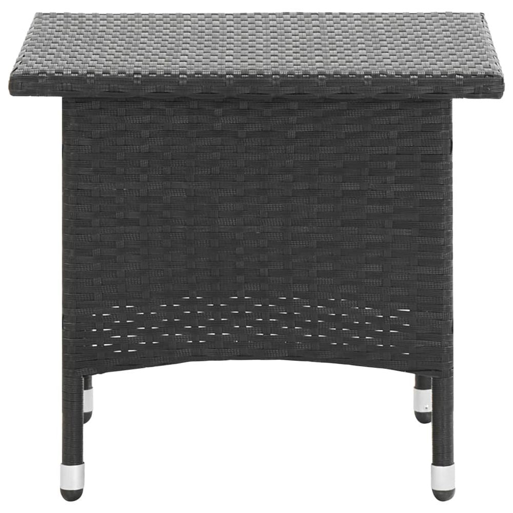Tea Table Black 50x50x47 cm Poly Rattan - anydaydirect