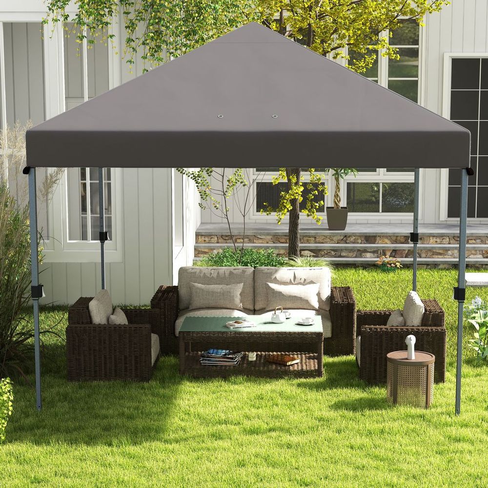 Outsunny 3 x 3(m) Pop Up Gazebo, Instant Shelter with 1-Button Push, Grey - anydaydirect