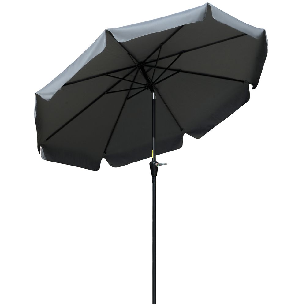 2.66m Patio Umbrella Garden Charcoal Grey - anydaydirect