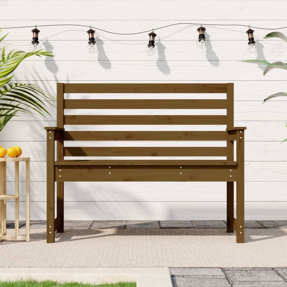 Garden Bench White 109x48x91.5 cm Solid Wood Pine - anydaydirect
