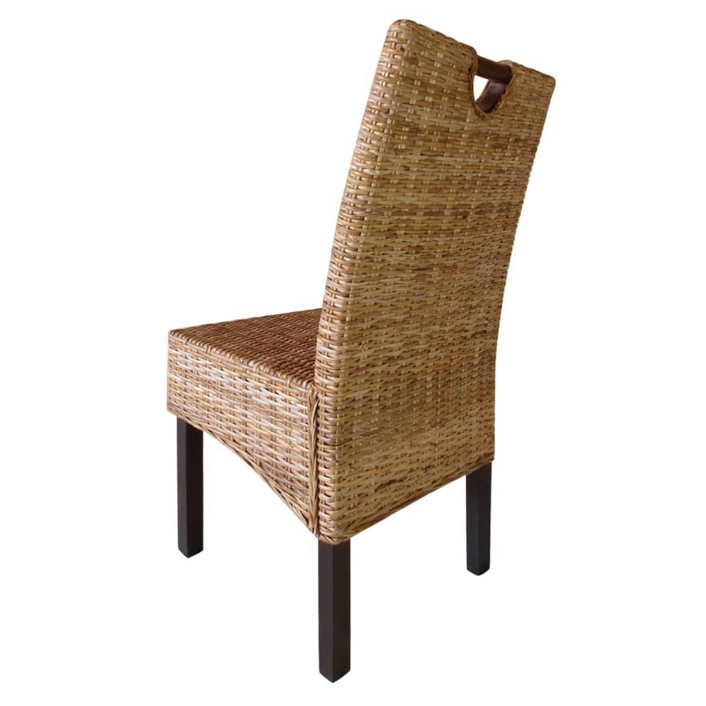 vidaXL Dining Chair 6 pcs Kubu Rattan Mango Wood - anydaydirect