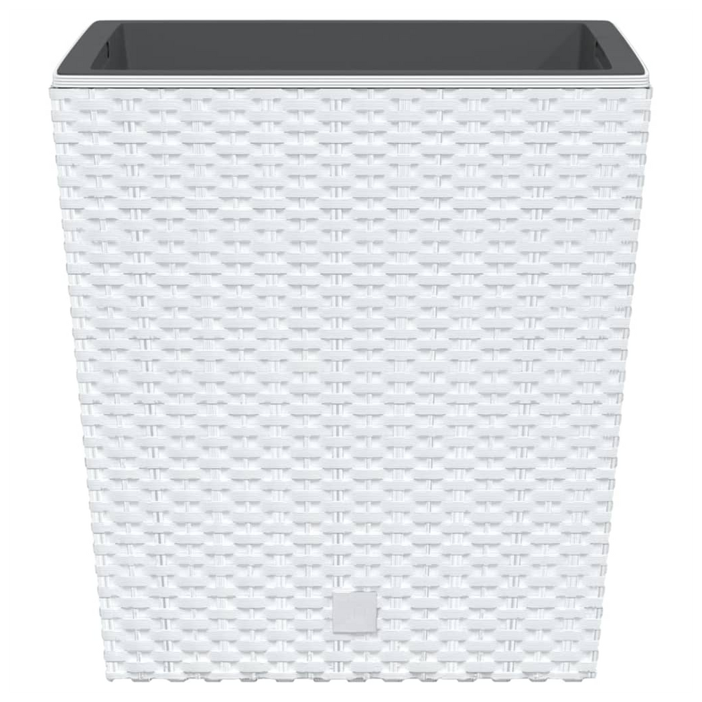 vidaXL Planter with Removable Inner White 21 / 32 L PP Rattan - anydaydirect