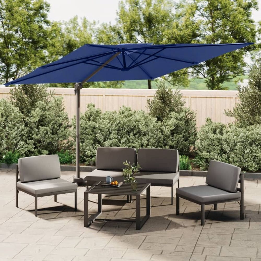 Double Top Cantilever Umbrella Azure Blue 300x300 cm - anydaydirect