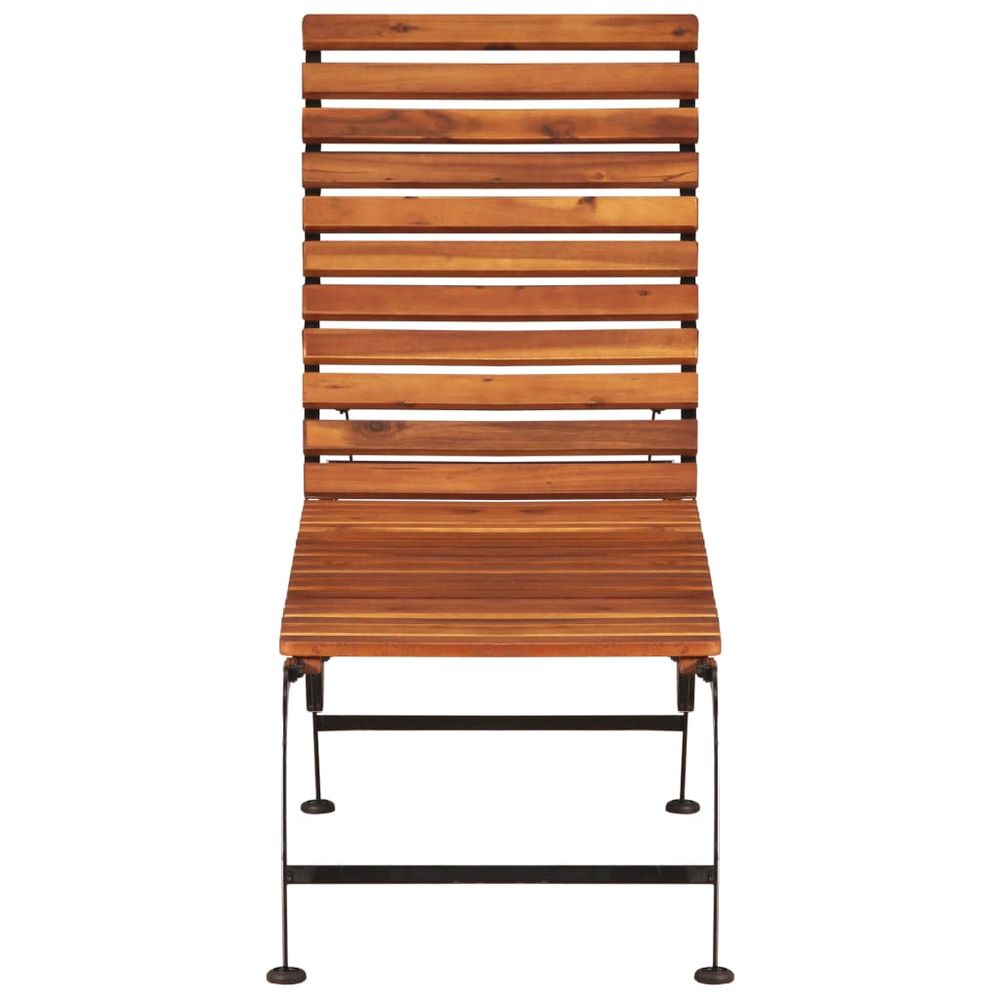 Sun Lounger with Steel Legs Solid Acacia Wood - anydaydirect