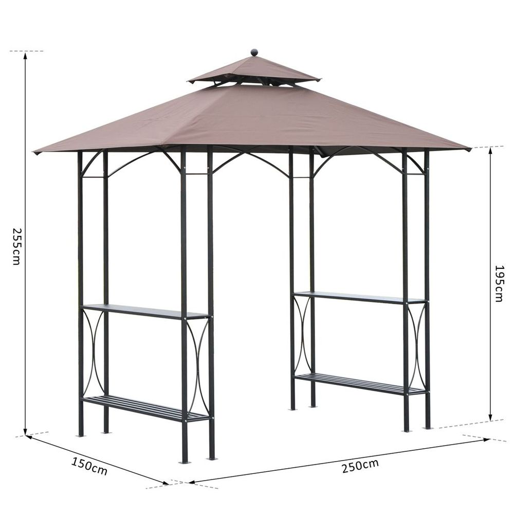 2.5x1.5m BBQ Tent Canopy Patio Outdoor Awning Gazebo Party Sun Shelter - anydaydirect