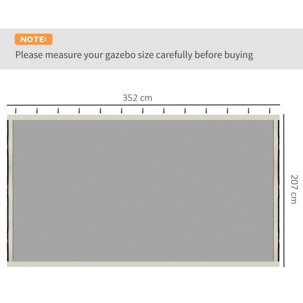 Outsunny 352 x 207cm Universal Replacement Gazebo Mesh Netting Screen Walls - anydaydirect