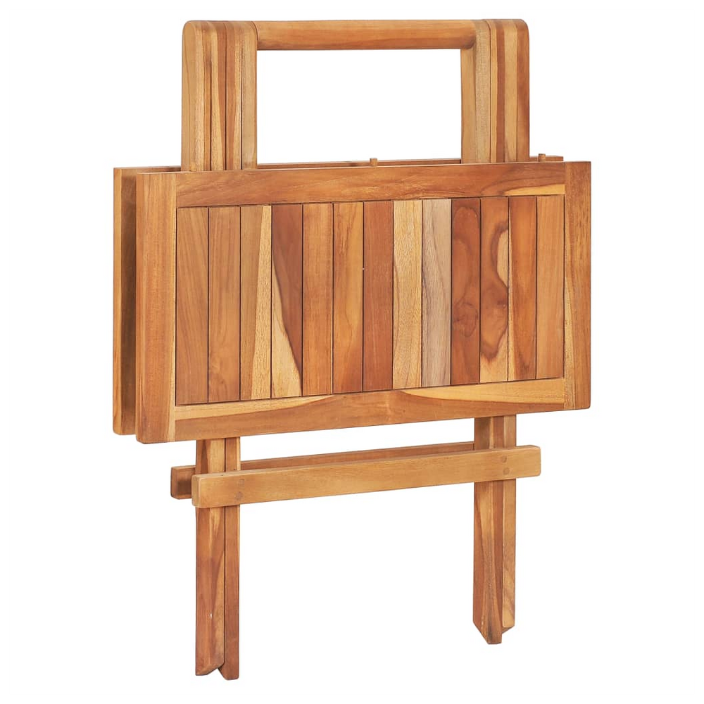 3 Piece Folding Bistro Set Solid Teak Wood - anydaydirect