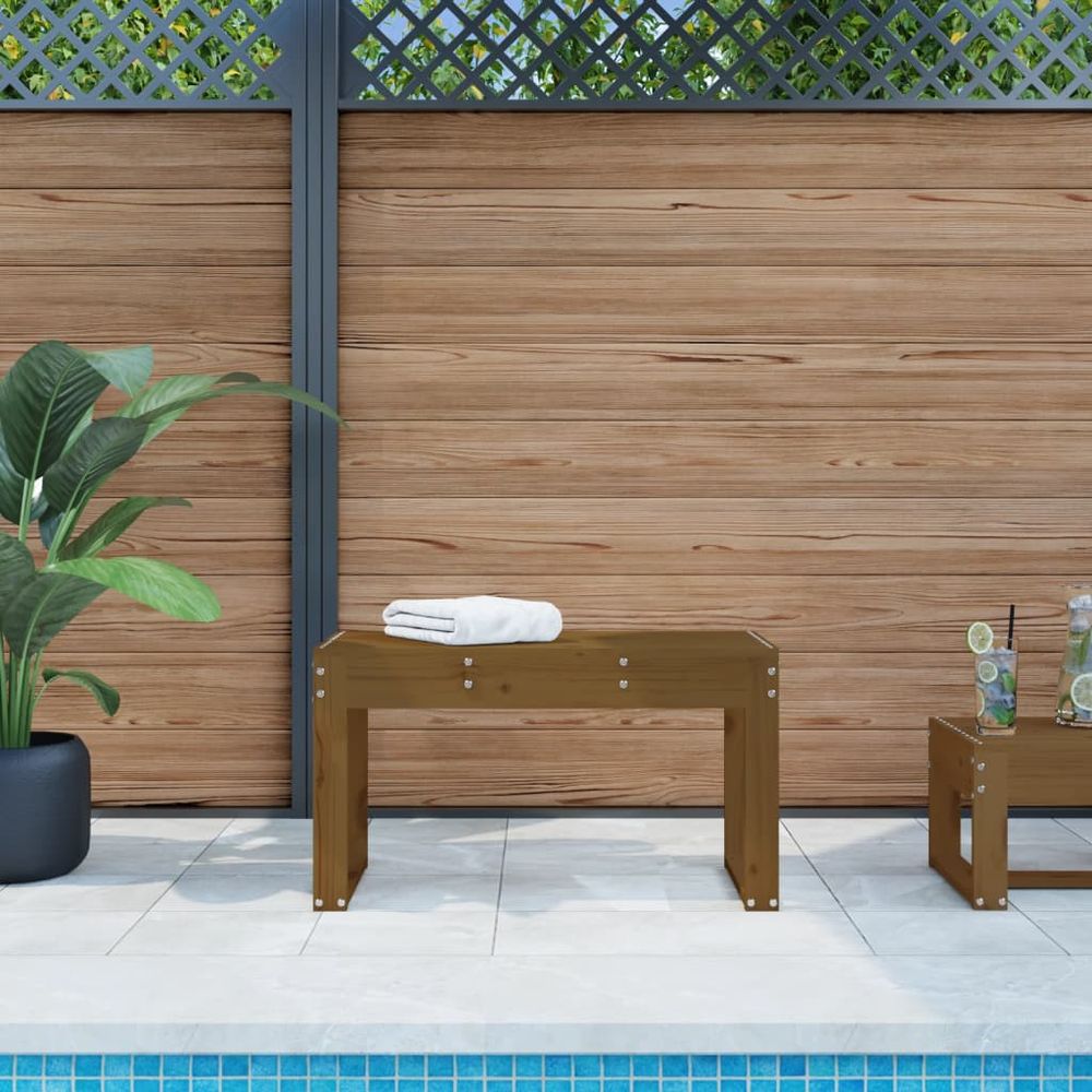 vidaXL Garden Bench Honey Brown 80x38x45 cm Solid Wood Pine - anydaydirect