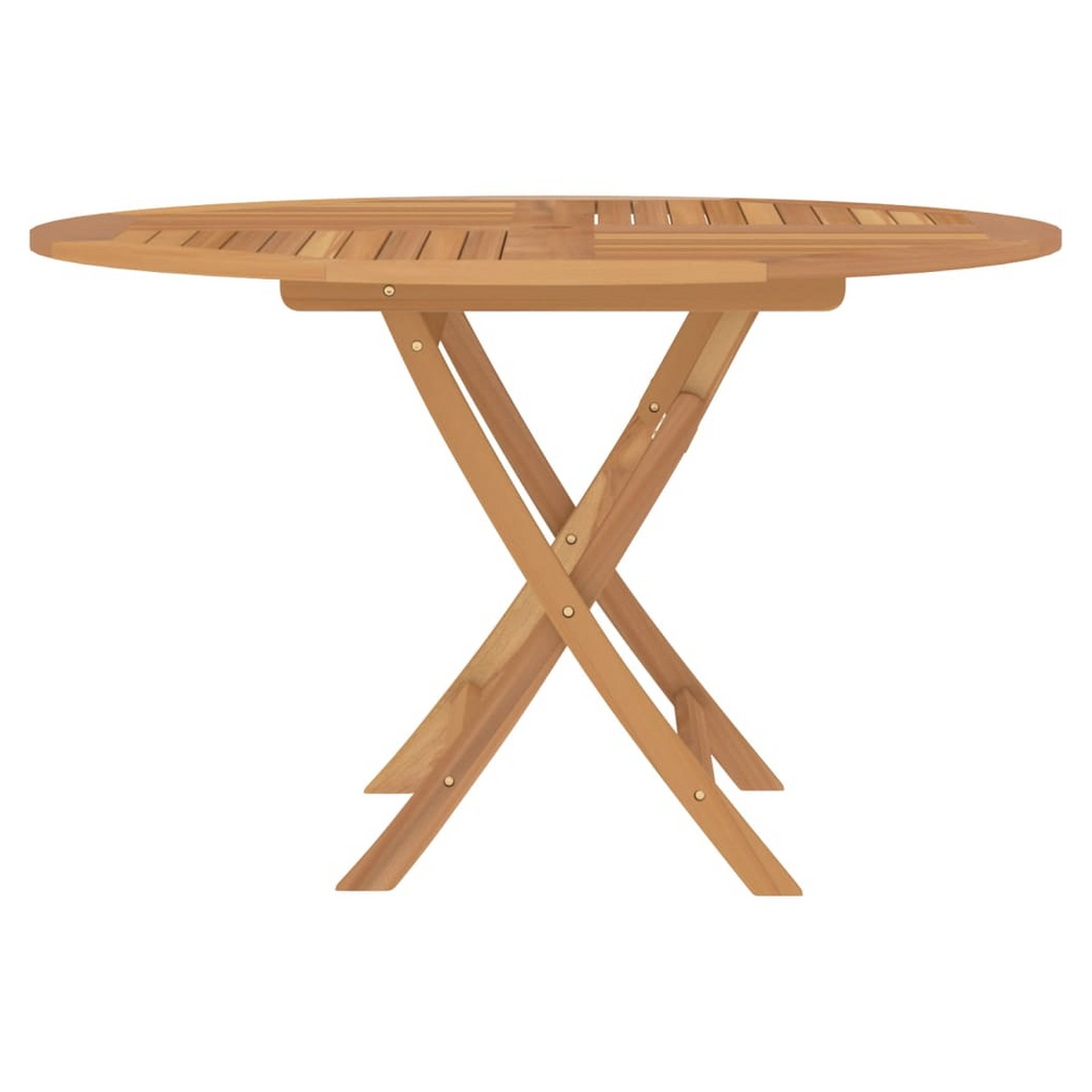 vidaXL Folding Garden Table Ø 120x75 cm Solid Wood Teak - anydaydirect