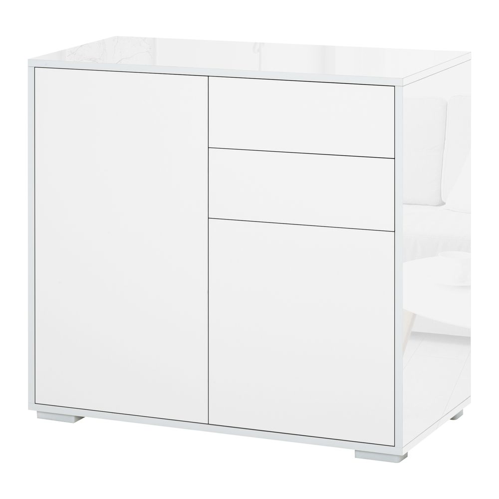 Side Cabinet with 2 Door Cabinet and 2 Drawer for Home Office White - anydaydirect