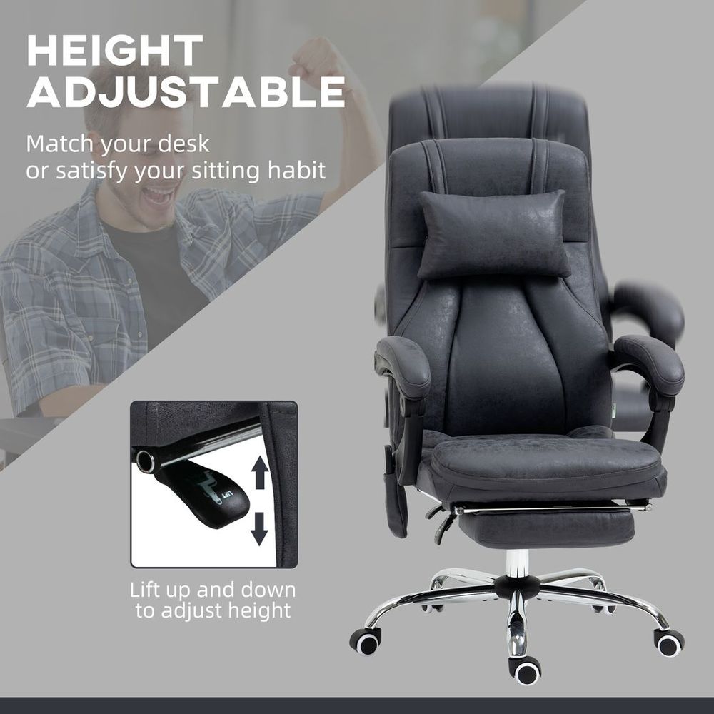 Vinsetto High Back Massage Office Chair with Vibration Point Headrest Remote - anydaydirect