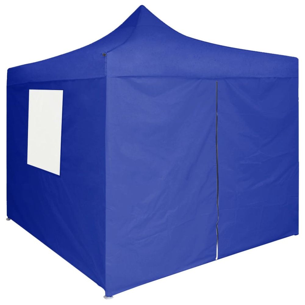 Professional Folding Party Tent with 4 Sidewalls 2x2 m Steel Blue - anydaydirect