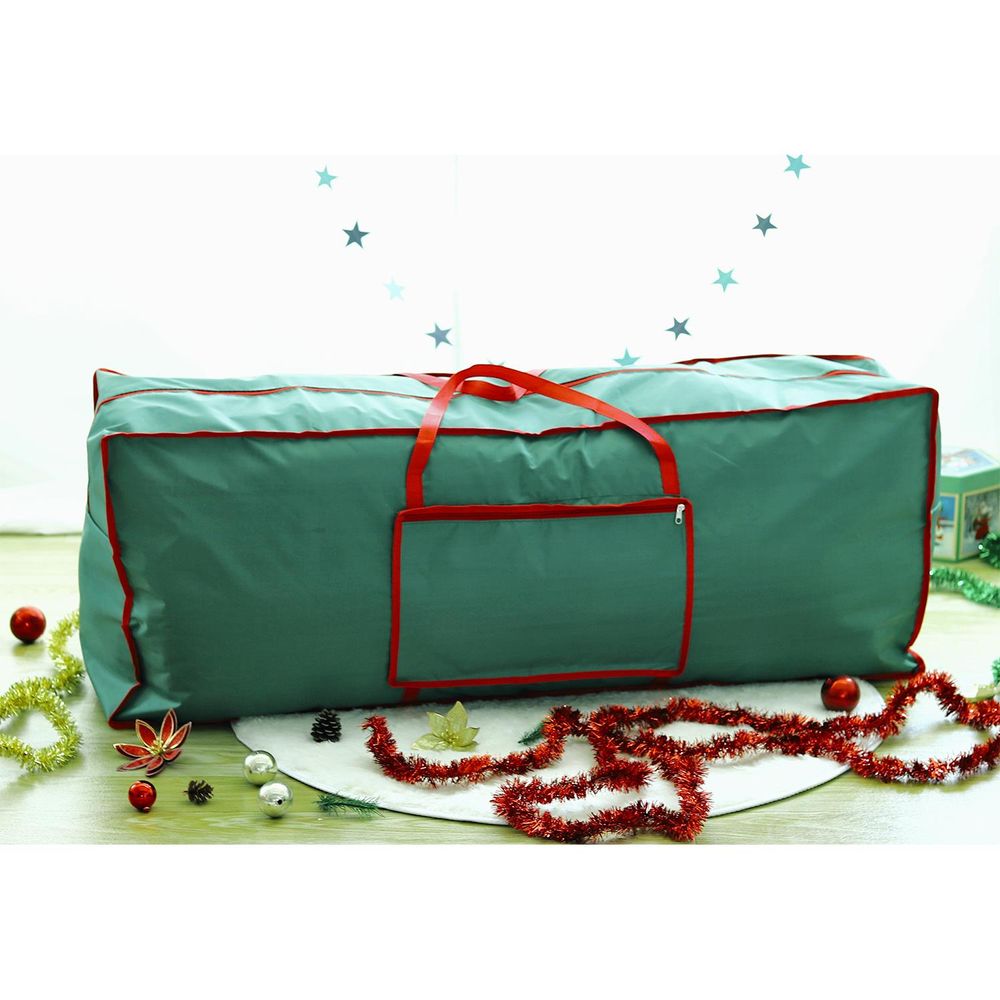 Christmas Xmas Tree Decoration Lights Zip Up Sack Fabric Storage Bag Green 125 x 30 x 50 cm - anydaydirect
