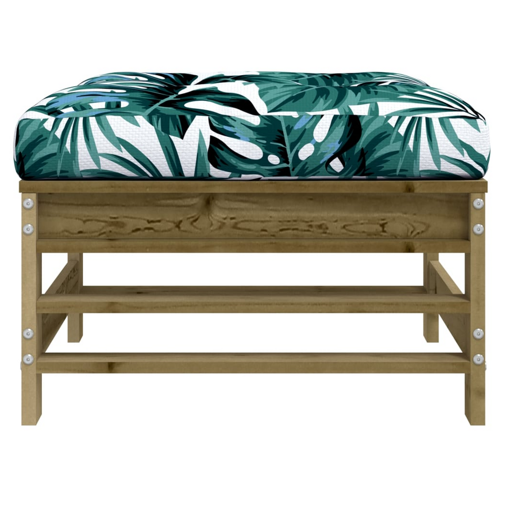vidaXL Garden Footstools with Cushions 2pcs Impregnated Wood Pine - anydaydirect