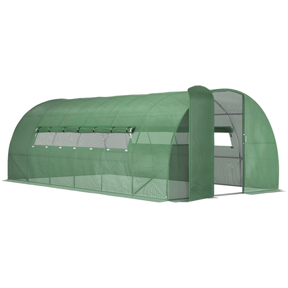 6 x 3M Reinforced Walk-in Polytunnel Garden Greenhouse Steel Frame - anydaydirect