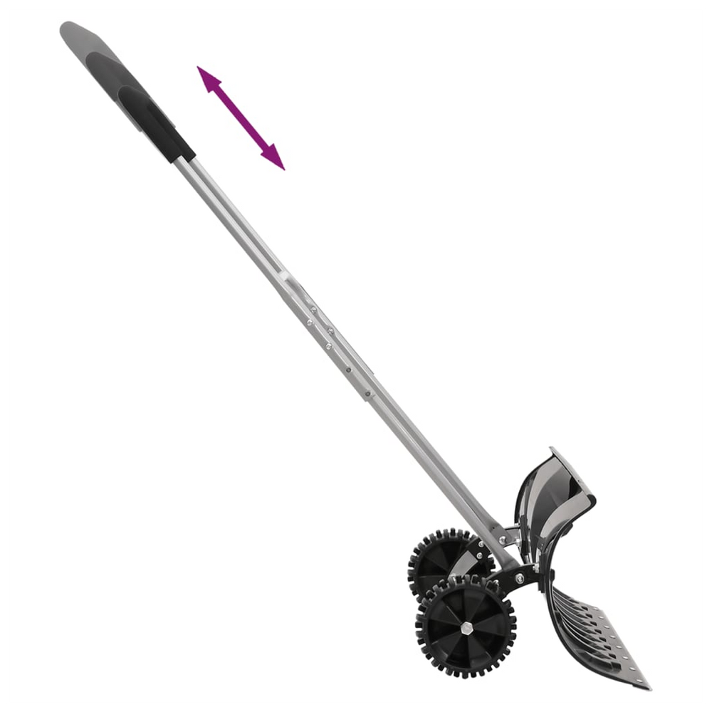 vidaXL Snow Shovel with Extendable Handle Black 66 cm Blade Steel - anydaydirect