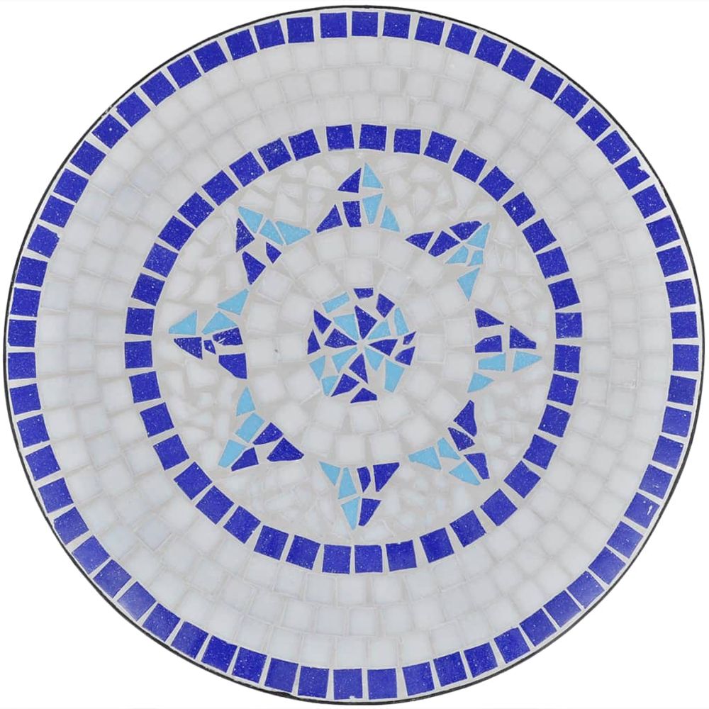 Bistro Table Blue and White 60 cm Mosaic - anydaydirect
