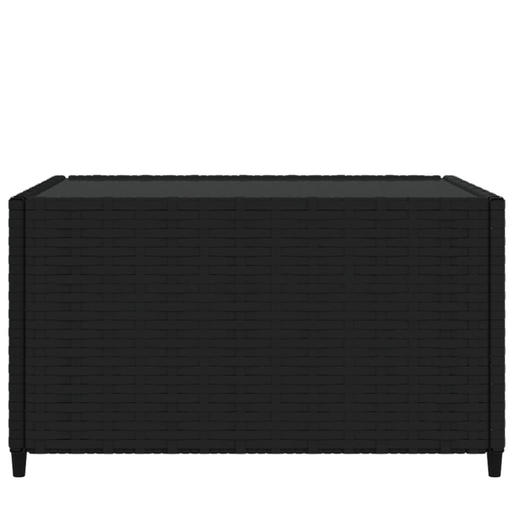 Square Garden Coffee Table Black 50x50x30 cm Poly Rattan - anydaydirect