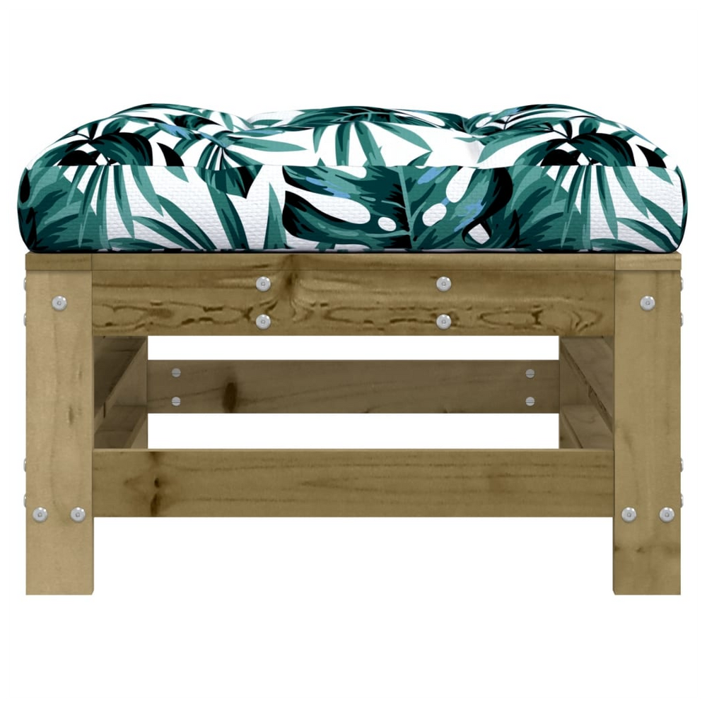 vidaXL Garden Footstools with Cushions 2pcs Impregnated Wood Pine - anydaydirect