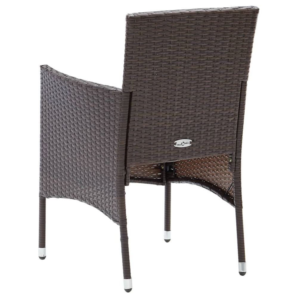 Garden Dining Chairs 4 pcs Poly Rattan Brown - anydaydirect