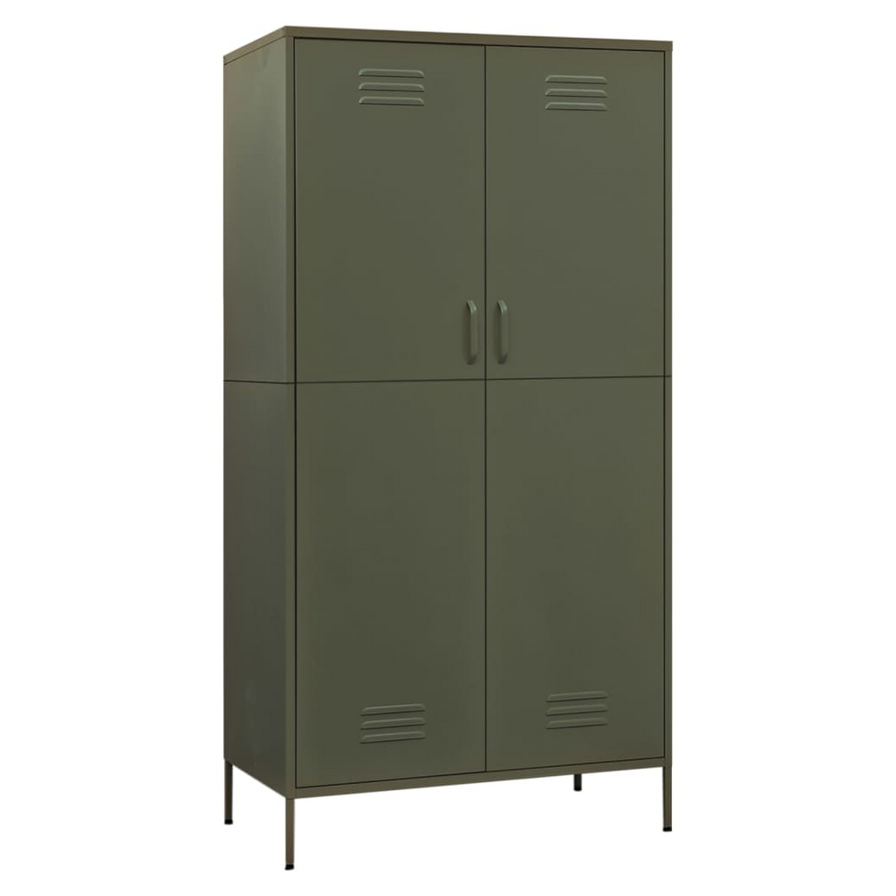 Wardrobe Olive Green 90x50x180 cm Steel - anydaydirect