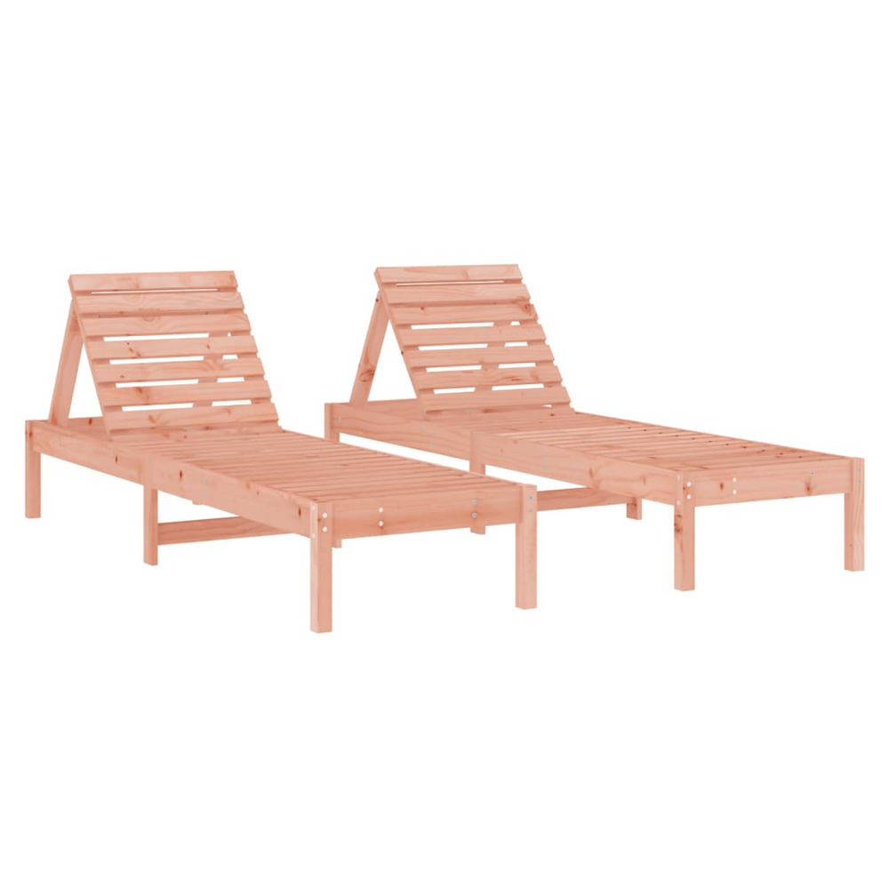 vidaXL Sun Loungers 2 pcs with Table Solid Wood Douglas - anydaydirect