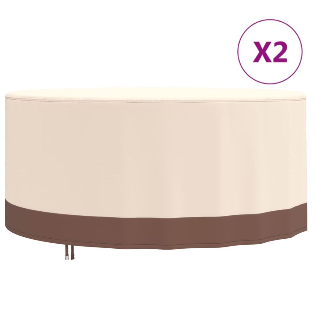 vidaXL Garden Furniture Covers 2 pcs Ø 183x71 cm 600D Oxford Fabric - anydaydirect