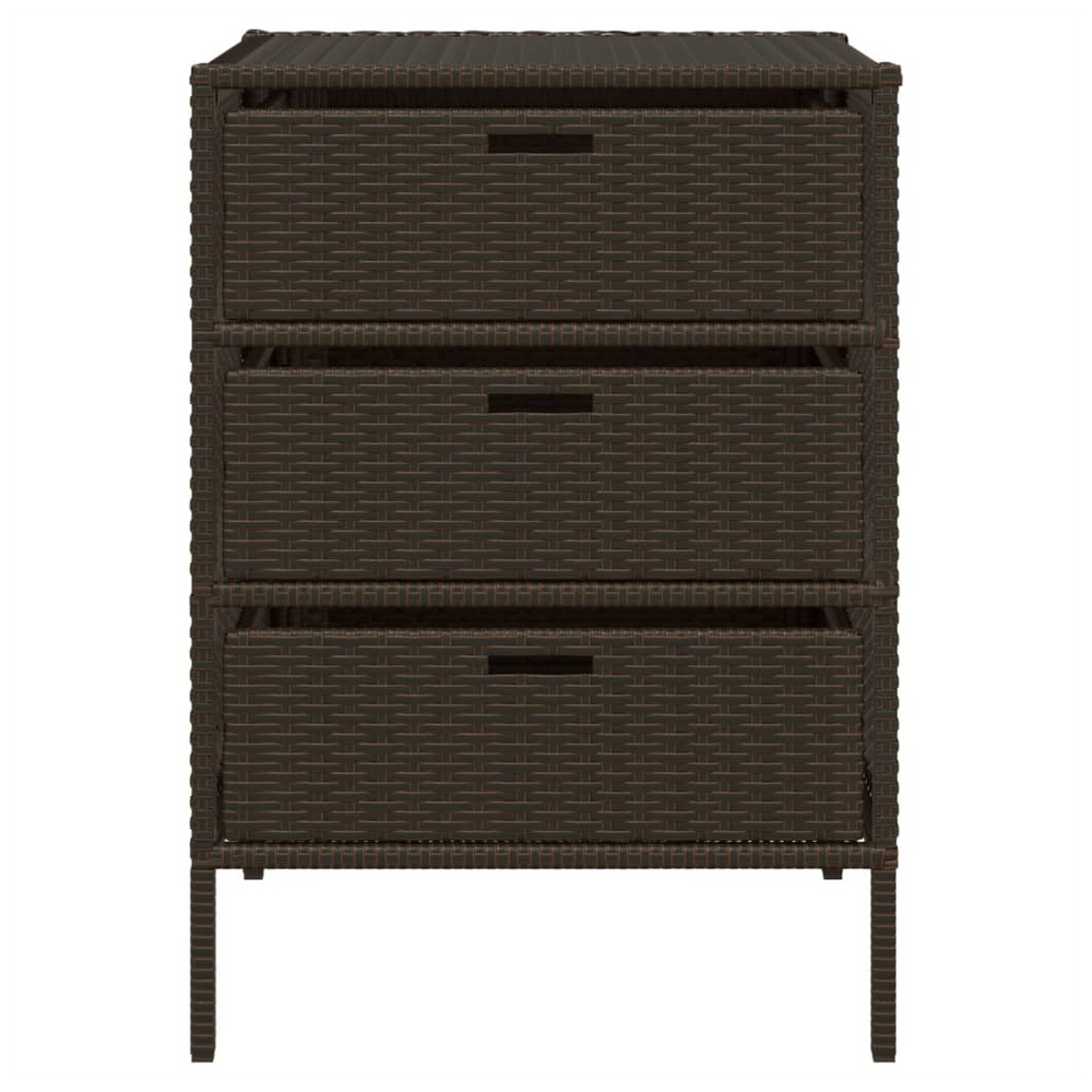vidaXL Garden Storage Cabinet Brown 55x59x80 cm Poly Rattan - anydaydirect